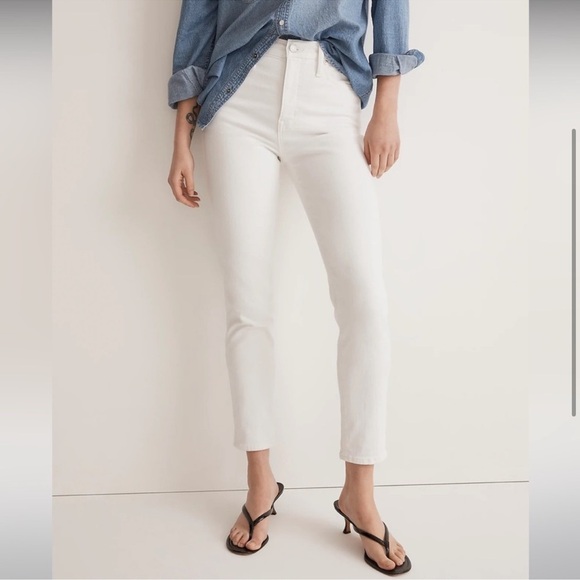 Madewell Stovepipe white Jeans Sz 25 Tall - Picture 2 of 12